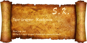 Springer Kadosa névjegykártya