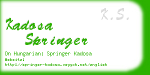 kadosa springer business card